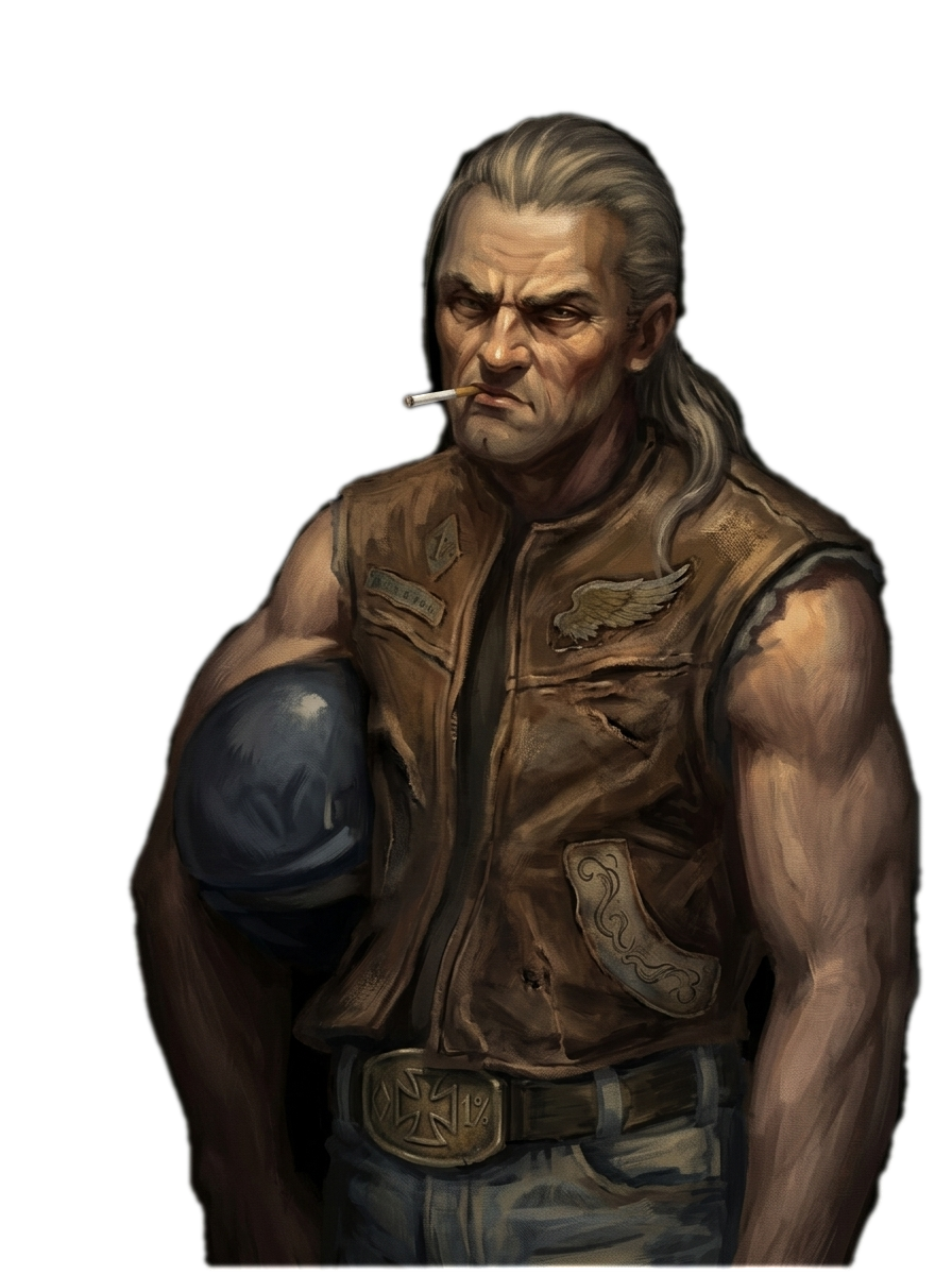 The Club — an oil-painted outlaw motorcycle club president